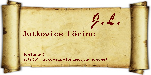 Jutkovics Lőrinc névjegykártya